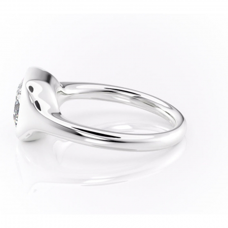 Inel de logodnă Avenelle din aur Alb 14kt cu moissanite tăietură princess – Montură închisă rafinată pentru solitar | Personalizează și configurează gratuit online [5]