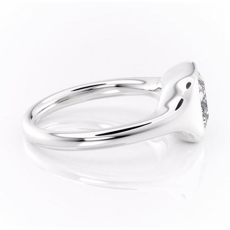 Inel de logodnă Avenelle din aur Alb 14kt cu moissanite tăietură princess – Montură închisă rafinată pentru solitar | Personalizează și configurează gratuit online [1]