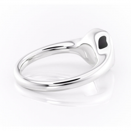 Inel de logodnă Avenelle din aur Alb 14kt cu moissanite tăietură radiantă – Montură închisă rafinată pentru solitar | Personalizează și configurează gratuit online [2]