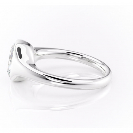 Inel de logodnă Avenelle din aur Alb 14kt cu moissanite tăietură radiantă – Montură închisă rafinată pentru solitar | Personalizează și configurează gratuit online [5]