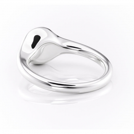 Inel de logodnă Avenelle din aur Alb 14kt cu moissanite tăietură rotundă – Montură închisă rafinată pentru solitar | Personalizează și configurează gratuit online [3]