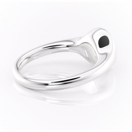 Inel de logodnă Avenelle din aur Alb 14kt cu moissanite tăietură rotundă – Montură închisă rafinată pentru solitar | Personalizează și configurează gratuit online [2]