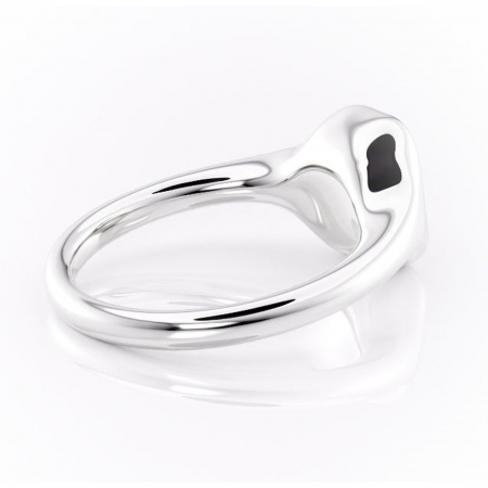 Inel de logodnă Avenelle din aur Alb 14kt cu moissanite tăietură smarald – Montură închisă rafinată pentru solitar | Personalizează și configurează gratuit online [2]