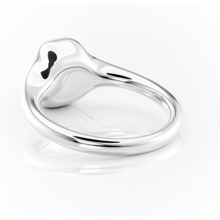 Inel de logodnă Avenelle din aur Alb 14kt cu moissanite tăietură smarald – Montură închisă rafinată pentru solitar | Personalizează și configurează gratuit online [3]