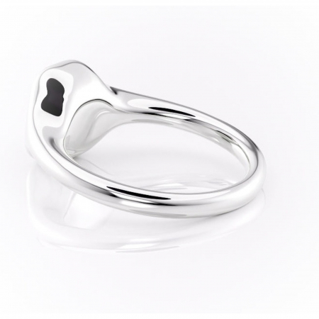 Inel de logodnă Avenelle din aur Alb 14kt cu moissanite tăietură smarald – Montură închisă rafinată pentru solitar | Personalizează și configurează gratuit online [4]