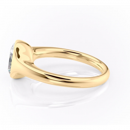 Inel de logodnă Avenelle din aur Galben 14kt cu moissanite tăietură asscher – Montură închisă rafinată pentru solitar | Personalizează și configurează gratuit online [5]