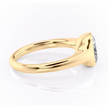 Inel de logodnă Avenelle din aur Galben 14kt cu moissanite tăietură asscher – Montură închisă rafinată pentru solitar | Personalizează și configurează gratuit online [1]