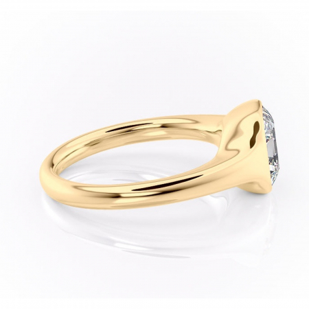 Inel de logodnă Avenelle din aur Galben 14kt cu moissanite tăietură asscher – Montură închisă rafinată pentru solitar | Personalizează și configurează gratuit online [1]