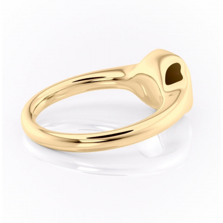 Inel de logodnă Avenelle din aur Galben 14kt cu moissanite tăietură asscher – Montură închisă rafinată pentru solitar | Personalizează și configurează gratuit online [2]