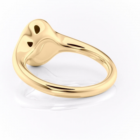 Inel de logodnă Avenelle din aur Galben 14kt cu moissanite tăietură ovală – Montură închisă rafinată pentru solitar | Personalizează și configurează gratuit online [3]