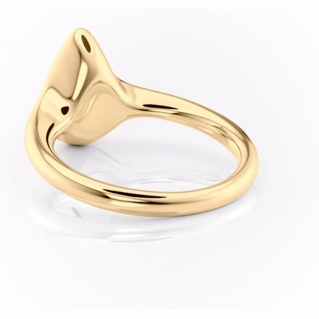Inel de logodnă Avenelle din aur Galben 18kt cu moissanite tăietură pară – Montură închisă rafinată pentru solitar | Personalizează și configurează gratuit online [3]