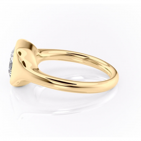 Inel de logodnă Avenelle din aur Galben 14kt cu moissanite tăietură princess – Montură închisă rafinată pentru solitar | Personalizează și configurează gratuit online [5]