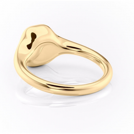 Inel de logodnă Avenelle din aur Galben 14kt cu moissanite tăietură smarald – Montură închisă rafinată pentru solitar | Personalizează și configurează gratuit online [3]