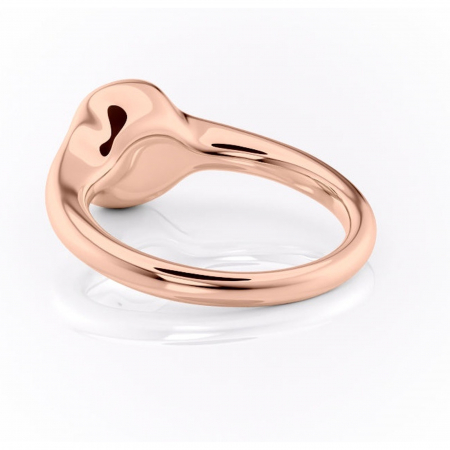 Inel de logodnă Avenelle din aur Rose 14kt cu moissanite tăietură asscher – Montură închisă rafinată pentru solitar | Personalizează și configurează gratuit online [3]