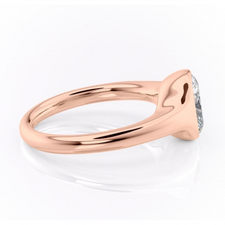 Inel de logodnă Avenelle din aur Rose 14kt cu moissanite tăietură asscher – Montură închisă rafinată pentru solitar | Personalizează și configurează gratuit online [1]