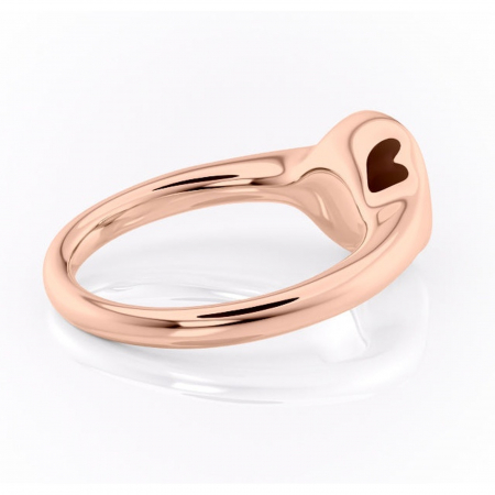 Inel de logodnă Avenelle din aur Rose 14kt cu moissanite tăietură asscher – Montură închisă rafinată pentru solitar | Personalizează și configurează gratuit online [2]