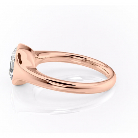 Inel de logodnă Avenelle din aur Rose 14kt cu moissanite tăietură asscher – Montură închisă rafinată pentru solitar | Personalizează și configurează gratuit online [5]