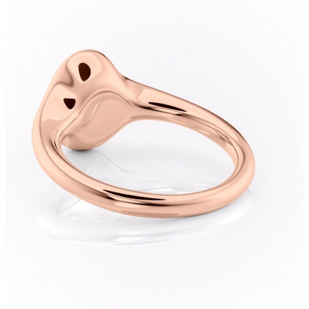 Inel de logodnă Avenelle din aur Rose 14kt cu moissanite tăietură ovală – Montură închisă rafinată pentru solitar | Personalizează și configurează gratuit online [3]