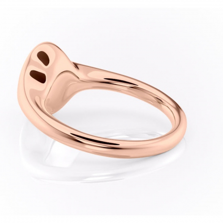 Inel de logodnă Avenelle din aur Rose 14kt cu moissanite tăietură ovală – Montură închisă rafinată pentru solitar | Personalizează și configurează gratuit online [4]