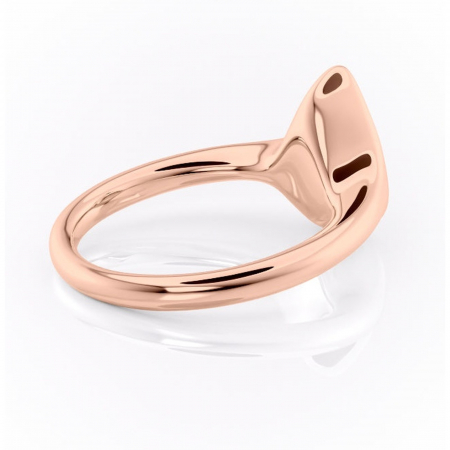 Inel de logodnă Avenelle din aur Rose 14kt cu moissanite tăietură pară – Montură închisă rafinată pentru solitar | Personalizează și configurează gratuit online [2]