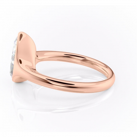 Inel de logodnă Avenelle din aur Rose 14kt cu moissanite tăietură pară – Montură închisă rafinată pentru solitar | Personalizează și configurează gratuit online [5]
