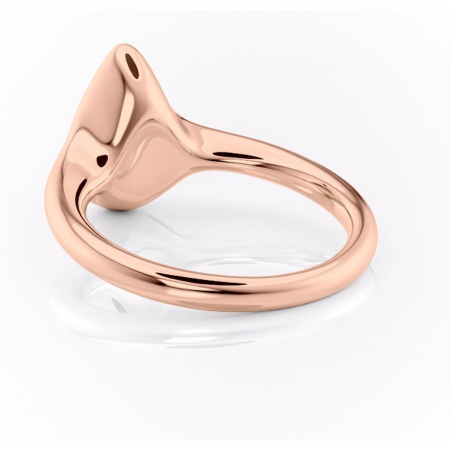 Inel de logodnă Avenelle din aur Rose 14kt cu moissanite tăietură pară – Montură închisă rafinată pentru solitar | Personalizează și configurează gratuit online [3]