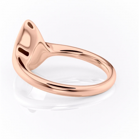 Inel de logodnă Avenelle din aur Rose 14kt cu moissanite tăietură pară – Montură închisă rafinată pentru solitar | Personalizează și configurează gratuit online [4]