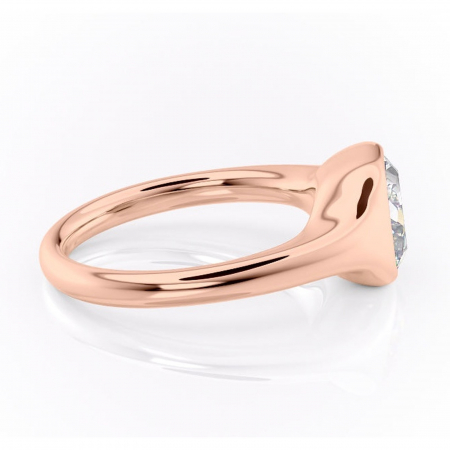 Inel de logodnă Avenelle din aur Rose 14kt cu moissanite tăietură pernă – Montură închisă rafinată pentru solitar | Personalizează și configurează gratuit online [1]
