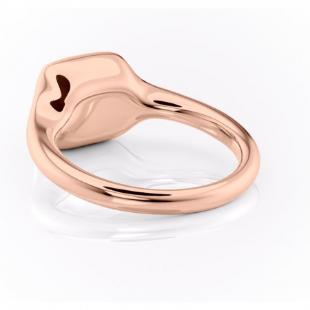 Inel de logodnă Avenelle din aur Rose 18kt cu moissanite tăietură princess – Montură închisă rafinată pentru solitar | Personalizează și configurează gratuit online [3]