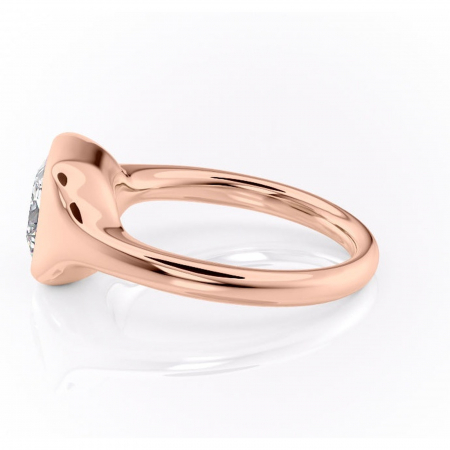 Inel de logodnă Avenelle din aur Rose 18kt cu moissanite tăietură princess – Montură închisă rafinată pentru solitar | Personalizează și configurează gratuit online [5]