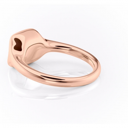 Inel de logodnă Avenelle din aur Rose 18kt cu moissanite tăietură princess – Montură închisă rafinată pentru solitar | Personalizează și configurează gratuit online [4]