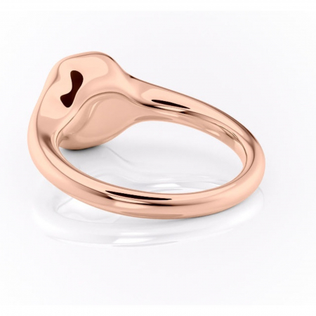 Inel de logodnă Avenelle din aur Rose 18kt cu moissanite tăietură radiantă – Montură închisă rafinată pentru solitar | Personalizează și configurează gratuit online [3]