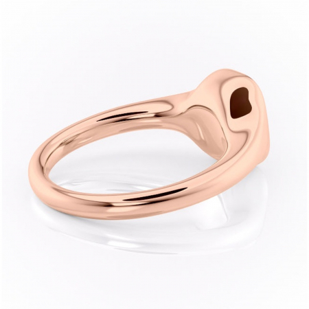 Inel de logodnă Avenelle din aur Rose 18kt cu moissanite tăietură radiantă – Montură închisă rafinată pentru solitar | Personalizează și configurează gratuit online [2]