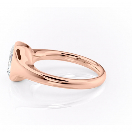 Inel de logodnă Avenelle din aur Rose 18kt cu moissanite tăietură radiantă – Montură închisă rafinată pentru solitar | Personalizează și configurează gratuit online [5]