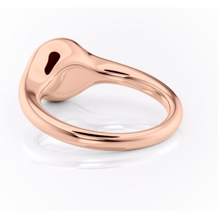 Inel de logodnă Avenelle din aur Rose 14kt cu moissanite tăietură rotundă – Montură închisă rafinată pentru solitar | Personalizează și configurează gratuit online [3]