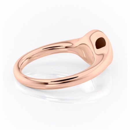 Inel de logodnă Avenelle din aur Rose 14kt cu moissanite tăietură rotundă – Montură închisă rafinată pentru solitar | Personalizează și configurează gratuit online [2]