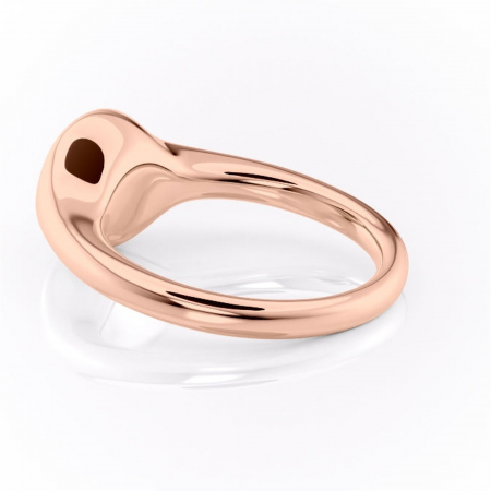 Inel de logodnă Avenelle din aur Rose 14kt cu moissanite tăietură rotundă – Montură închisă rafinată pentru solitar | Personalizează și configurează gratuit online [4]