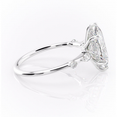 Inel de logodnă Azalea din aur Alb 14kt cu moissanite tăietură marquise – Montură cu trei pietre rafinată pentru profil mediu | Personalizează și configurează gratuit online [1]