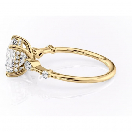 Inel de logodnă Azalea din aur Galben 14kt cu moissanite tăietură princess – Montură cu trei pietre rafinată pentru profil mediu | Personalizează și configurează gratuit online [5]