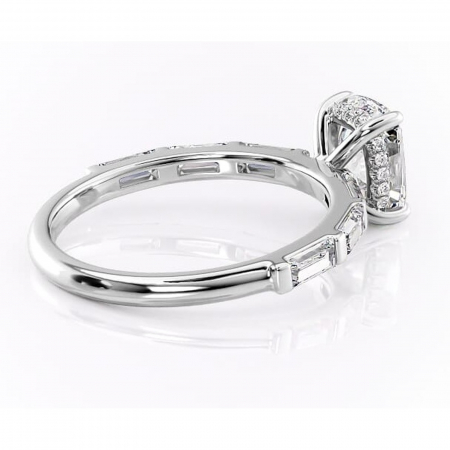 Inel de logodnă Beatrice din aur Alb 14kt cu moissanite tăietură asscher – Montură cu canal rafinată pentru profil înalt | Personalizează și configurează gratuit online [2]