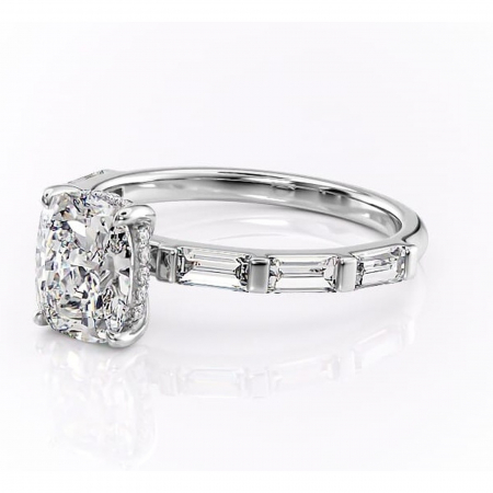 Inel de logodnă Beatrice din aur Alb 14kt cu moissanite tăietură asscher – Montură cu canal rafinată pentru profil înalt | Personalizează și configurează gratuit online [6]