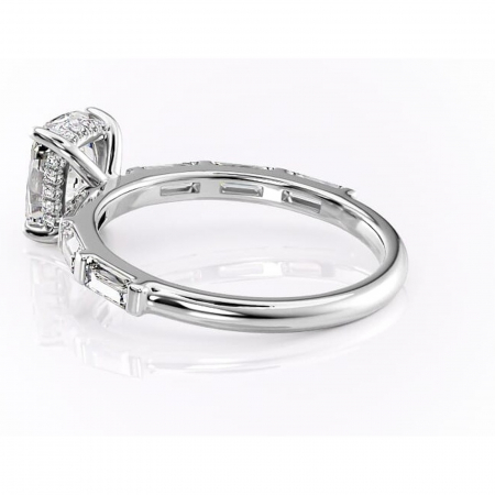 Inel de logodnă Beatrice din aur Alb 14kt cu moissanite tăietură asscher – Montură cu canal rafinată pentru profil înalt | Personalizează și configurează gratuit online [4]