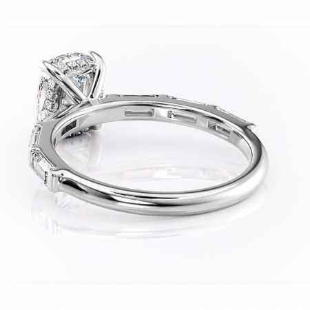 Inel de logodnă Beatrice din aur Alb 14kt cu moissanite tăietură asscher – Montură cu canal rafinată pentru profil înalt | Personalizează și configurează gratuit online [3]