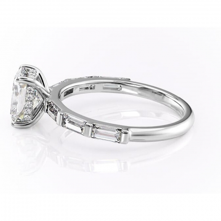 Inel de logodnă Beatrice din aur Alb 14kt cu moissanite tăietură asscher – Montură cu canal rafinată pentru profil înalt | Personalizează și configurează gratuit online [5]