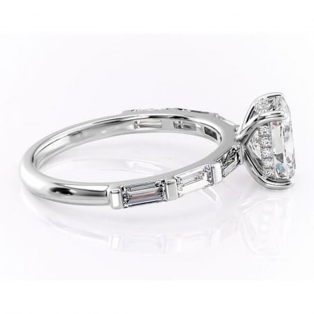 Inel de logodnă Beatrice din aur Alb 14kt cu moissanite tăietură asscher – Montură cu canal rafinată pentru profil înalt | Personalizează și configurează gratuit online [1]