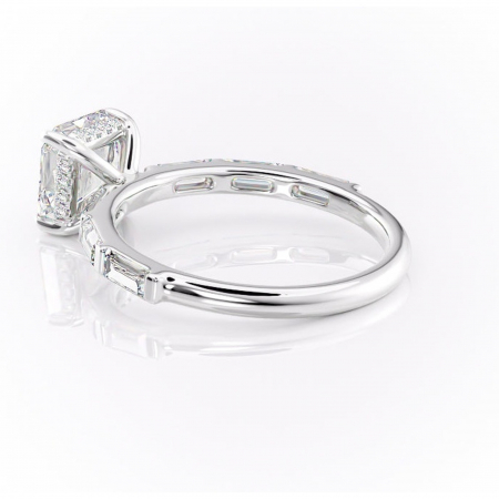 Inel de logodnă Beatrice din aur Alb 14kt cu moissanite tăietură asscher – Montură cu canal rafinată pentru profil înalt | Personalizează și configurează gratuit online [4]