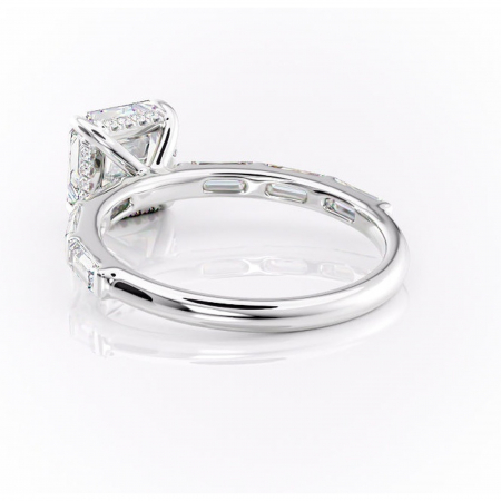 Inel de logodnă Beatrice din aur Alb 14kt cu moissanite tăietură asscher – Montură cu canal rafinată pentru profil înalt | Personalizează și configurează gratuit online [3]
