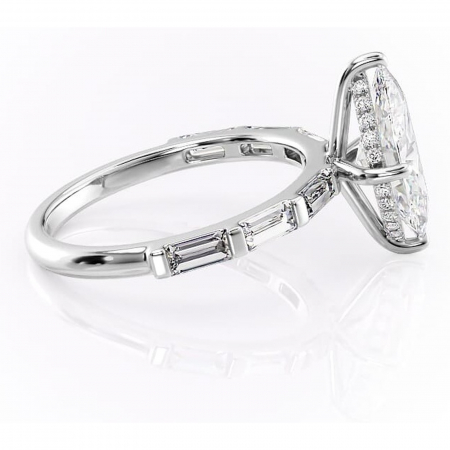 Inel de logodnă Beatrice din aur Alb 14kt cu moissanite tăietură marquise – Montură cu canal rafinată pentru profil înalt | Personalizează și configurează gratuit online [1]