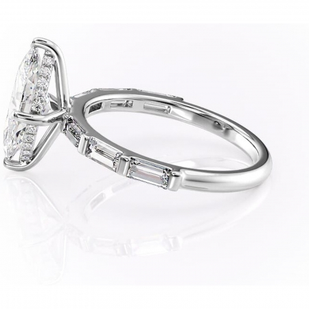 Inel de logodnă Beatrice din aur Alb 14kt cu moissanite tăietură marquise – Montură cu canal rafinată pentru profil înalt | Personalizează și configurează gratuit online [5]