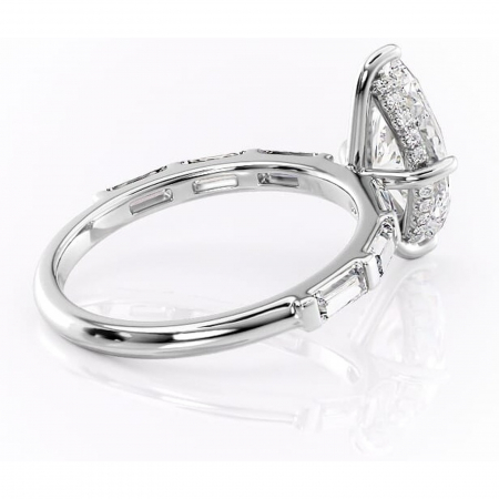 Inel de logodnă Beatrice din aur Alb 14kt cu moissanite tăietură marquise – Montură cu canal rafinată pentru profil înalt | Personalizează și configurează gratuit online [2]